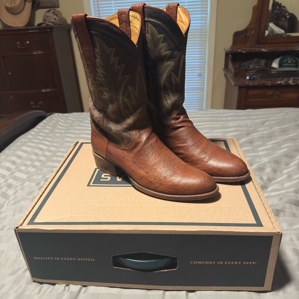 Tecovas Weston 11D Smooth Ostrich Western Boots